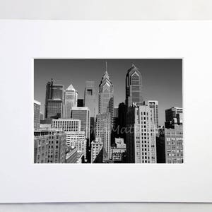 Philadelphia Skyscrapers black and white fine art photography matted image 2