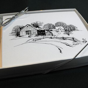 Multipack Pen and Ink Drawing Note Cards Thank You Cards, Wedding ...