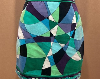 Emilio Pucci velvet skirt psychedelic abstract print