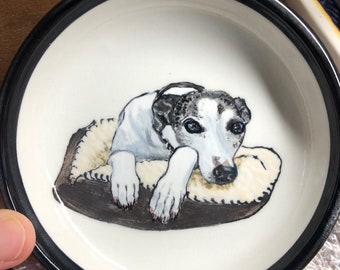 Custom Made to Order Pet Portrait - 4 inch small plate