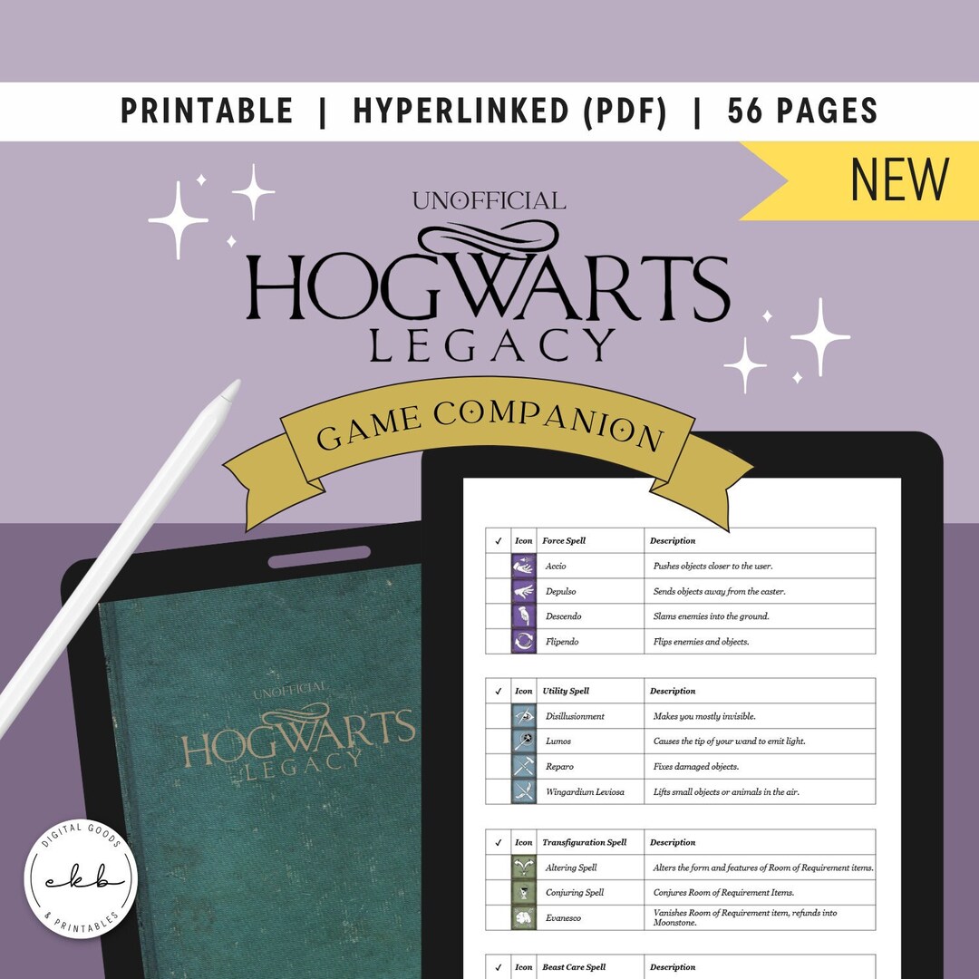 Unofficial Hogwarts Game Checklist Digital Legacy Tracker - Etsy Canada