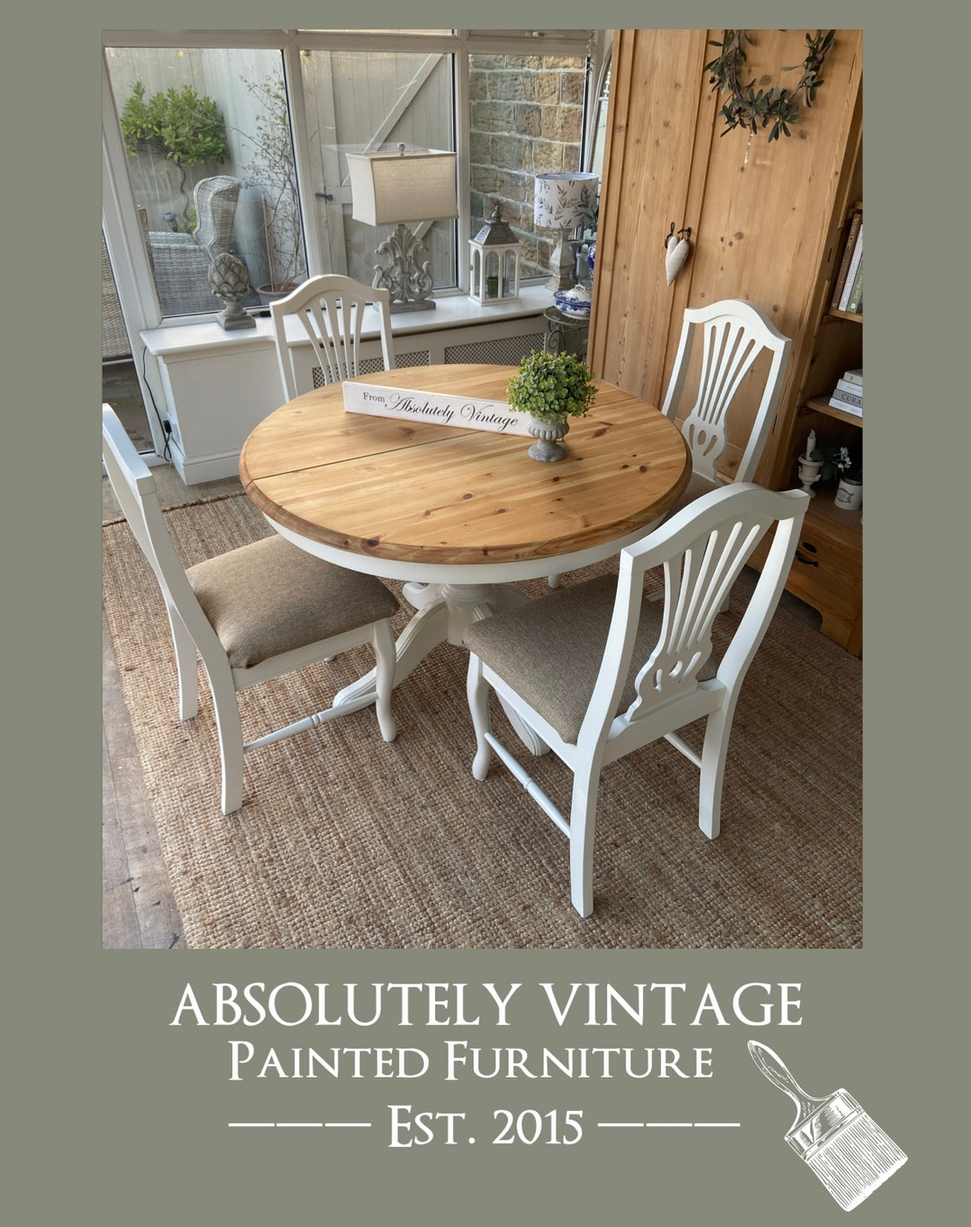 An Extending Dining Table and 4 Chairs Painted Shabby Chic Etsy UK