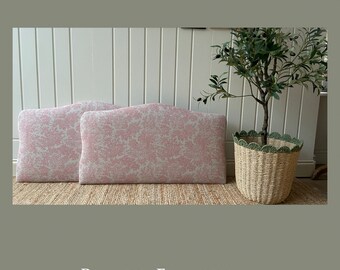A French Style Single Bed Headboard , Bed Head , Pink Toile