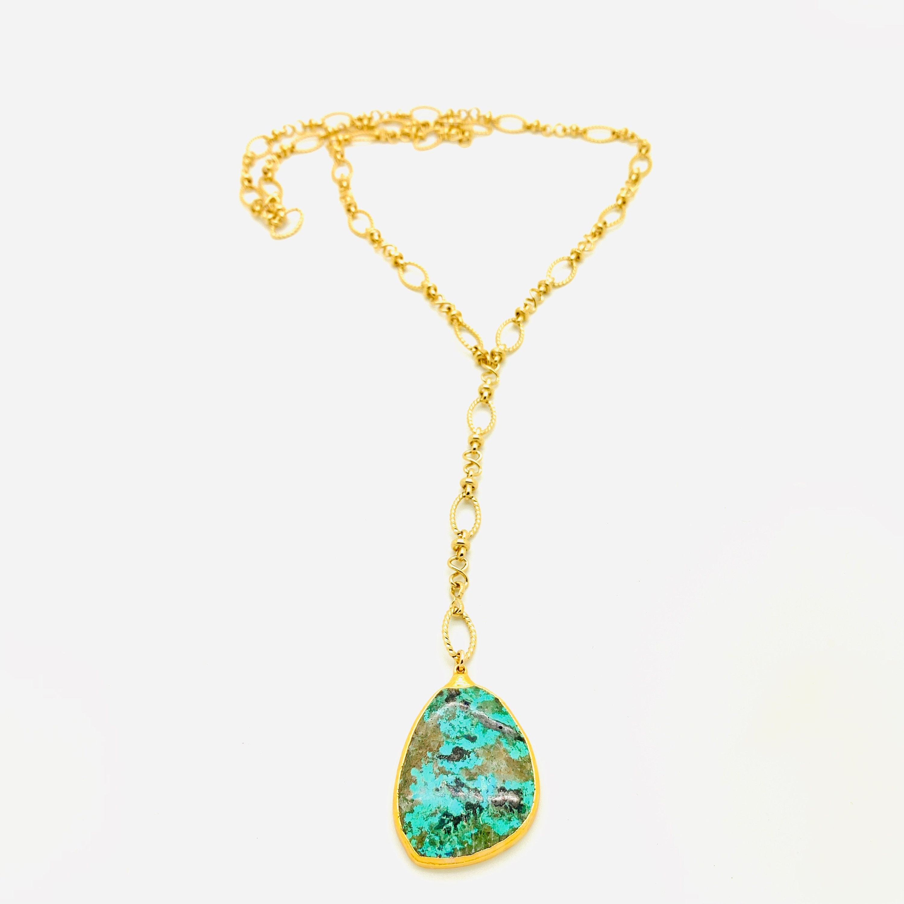 Gold Necklace With Turquoise Pendant - Etsy UK