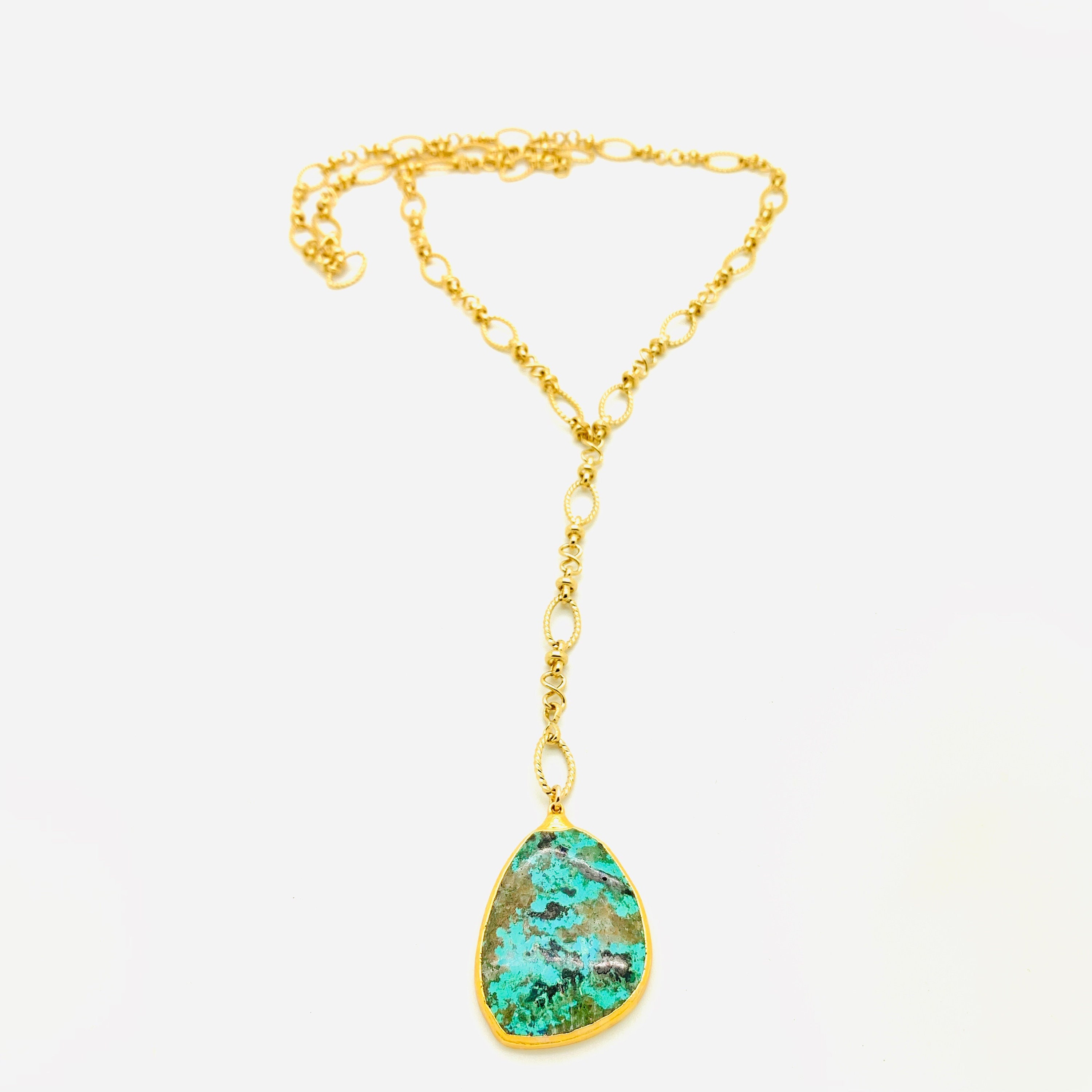 Gold Necklace With Turquoise Pendant Etsy UK