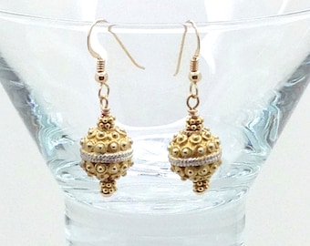 Golden Days, Gold Fill, Sterling Silver, Gold Vermeil, Hook Earrings, Dangle Earrings, Victorian, Gift Idea