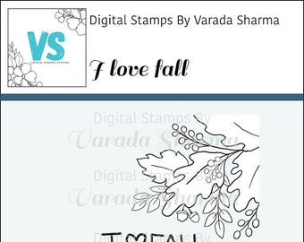 Digital Stamps - I Love Fall