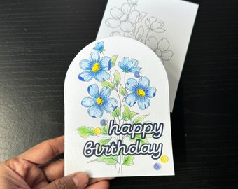Digital Stamps - Floral Whimsy, Floral digi stamp, card making, scrapbooking, spring paper craft, crafters