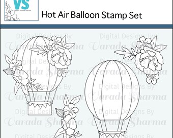 Digital Stamps - Hot Air Balloon
