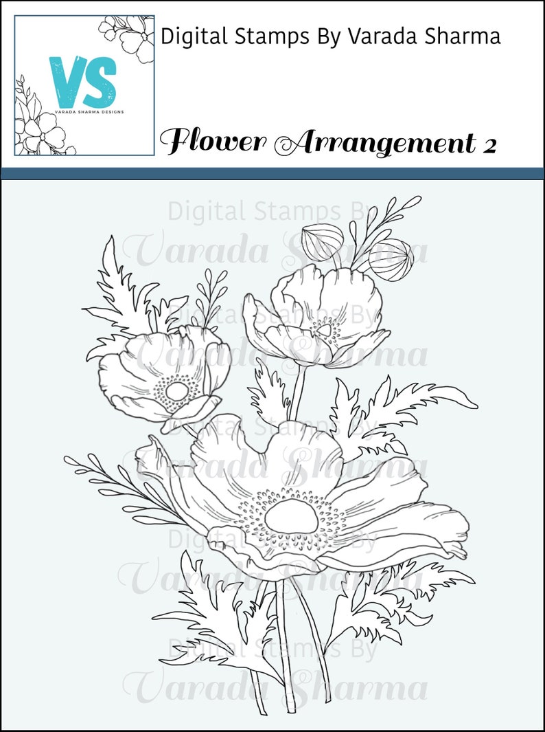 Digital Stamps Flower Arrangement 2 image 1
