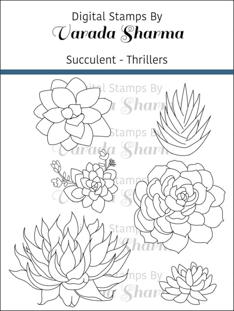 Digital Stamps Succulent Thrillers image 1