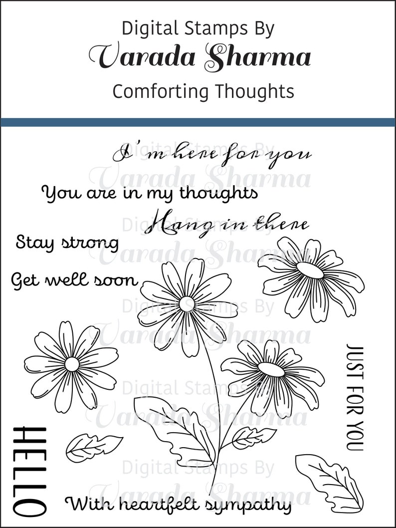 Digital Stamps Comforting Thoughts image 1