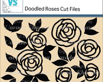 Digital Cut Files - Doodled Roses