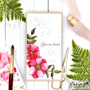 Sellos digitales - Un rincón en mi jardín - A2, Sello digi floral, fabricación de tarjetas, scrapbooking, artesanía de papel de primavera, artesanos, sello digi
