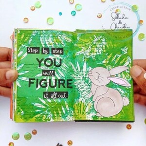 Timbres numériques - Lucky Clover, lapin et image numérique de trèfle, timbre digi pour la fabrication de cartes, scrapbooking, papercrafting, timbre digi lapin