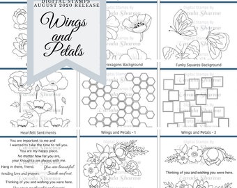 Wings and Petals Digital Stamps August 2020 Release Bundle