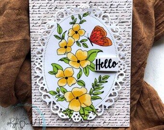 Floral digi stamp, card making, scrapbooking, spring paper craft, Digital Stamps - Dear Darling, crafters, digi stamp