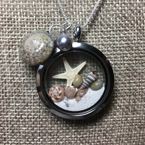 Colar de estrela do mar, medalhão de estrela do mar, colar de estrela do mar, pérolas, colar de praia, colar de verão, pingente de concha, medalhão de praia, colar tropical