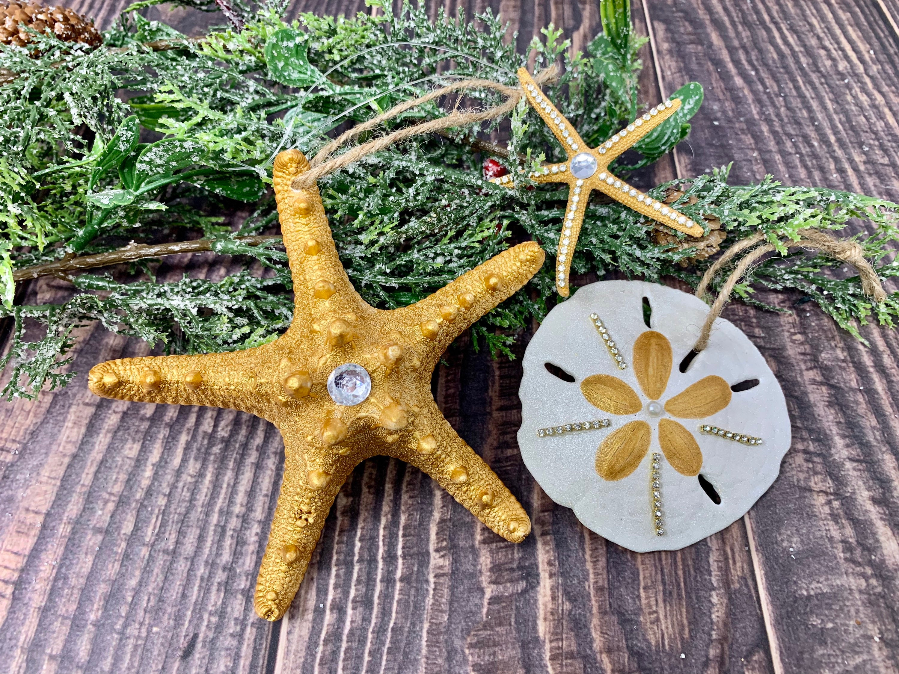 Set of 3 Beach Ornaments Coastal Ornaments Christmas Etsy UK