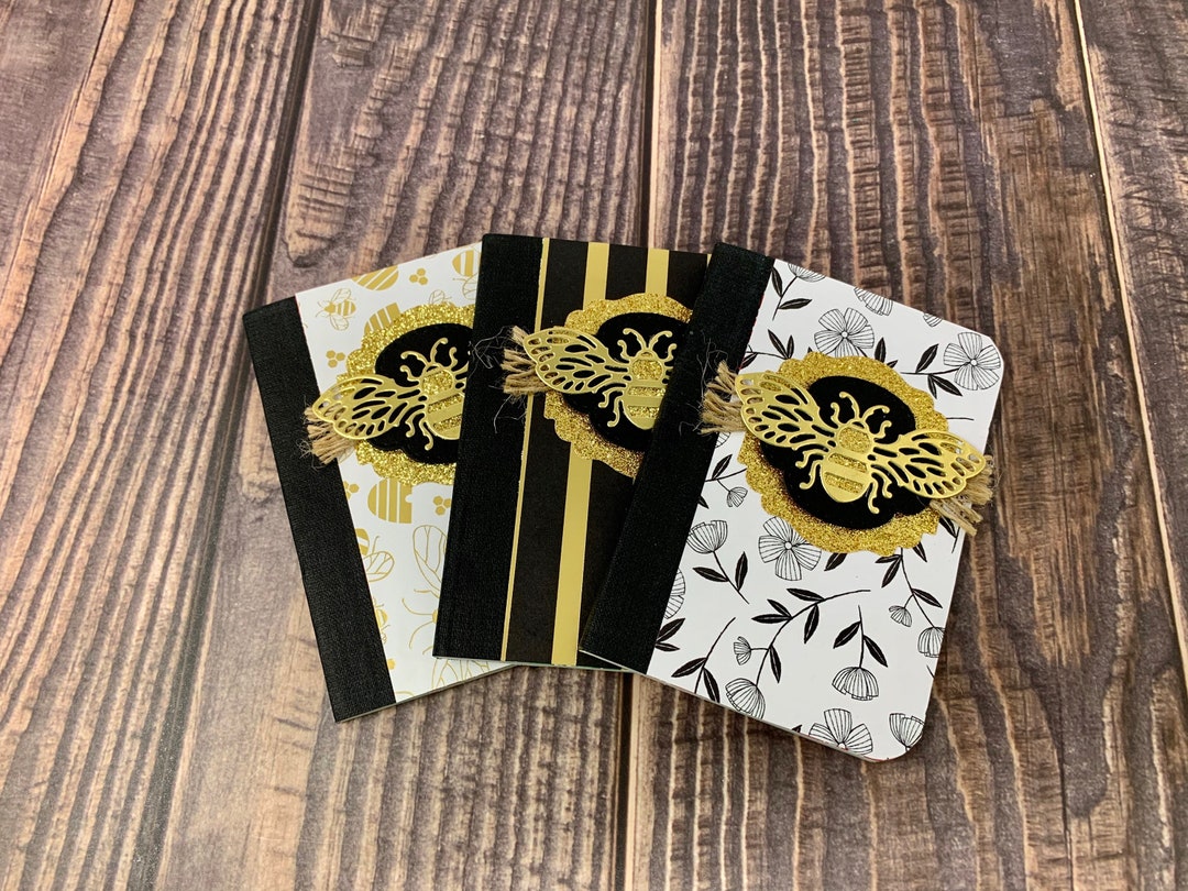 Set of 3 Mini Bee Notepads, Notepads, Mini Notepads, Pocket Notebook ...