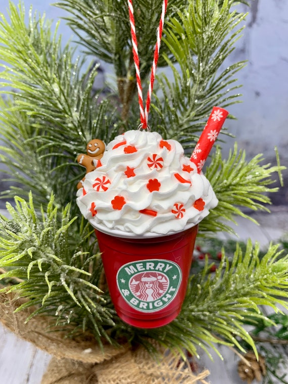 Starbucks Ornaments, Christmas Ornaments, Faux Whipped Cream Cup Ornaments,  Christmas Decor, Christmas Gift 