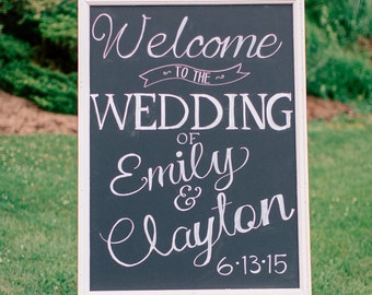 Custom Wedding Chalkboards, Chalk Art, Table Numbers, Welcome sign, menu board.