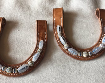 Custom western bling ear peice, browband