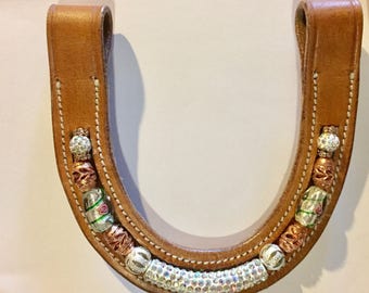 Custom western bling ear peice, browband