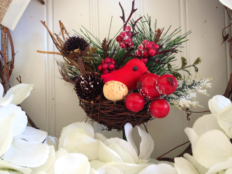 Cardinal Bird Wreath Christmas door wreath Holiday Decor Christmas Decor Christmas wreath Holiday Wreath Wreath for Christmas