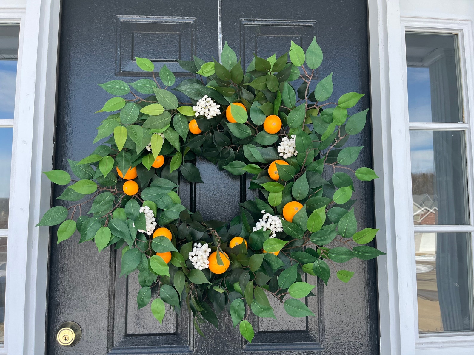 Wreath With Oranges Citrus Wreath Summertime Wreaths Etsy