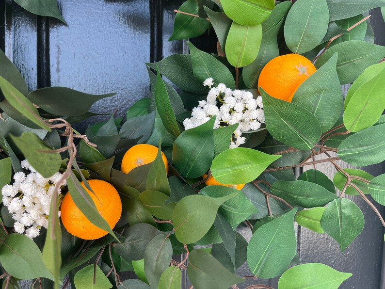 Wreath With Oranges Citrus Wreath Summertime Wreaths Etsy