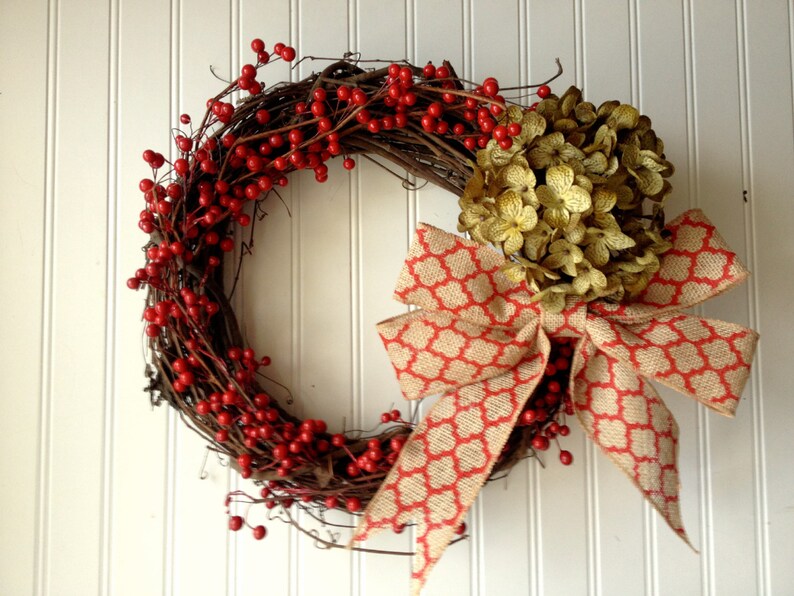 Red Berry Wreath For Front Door Image 0