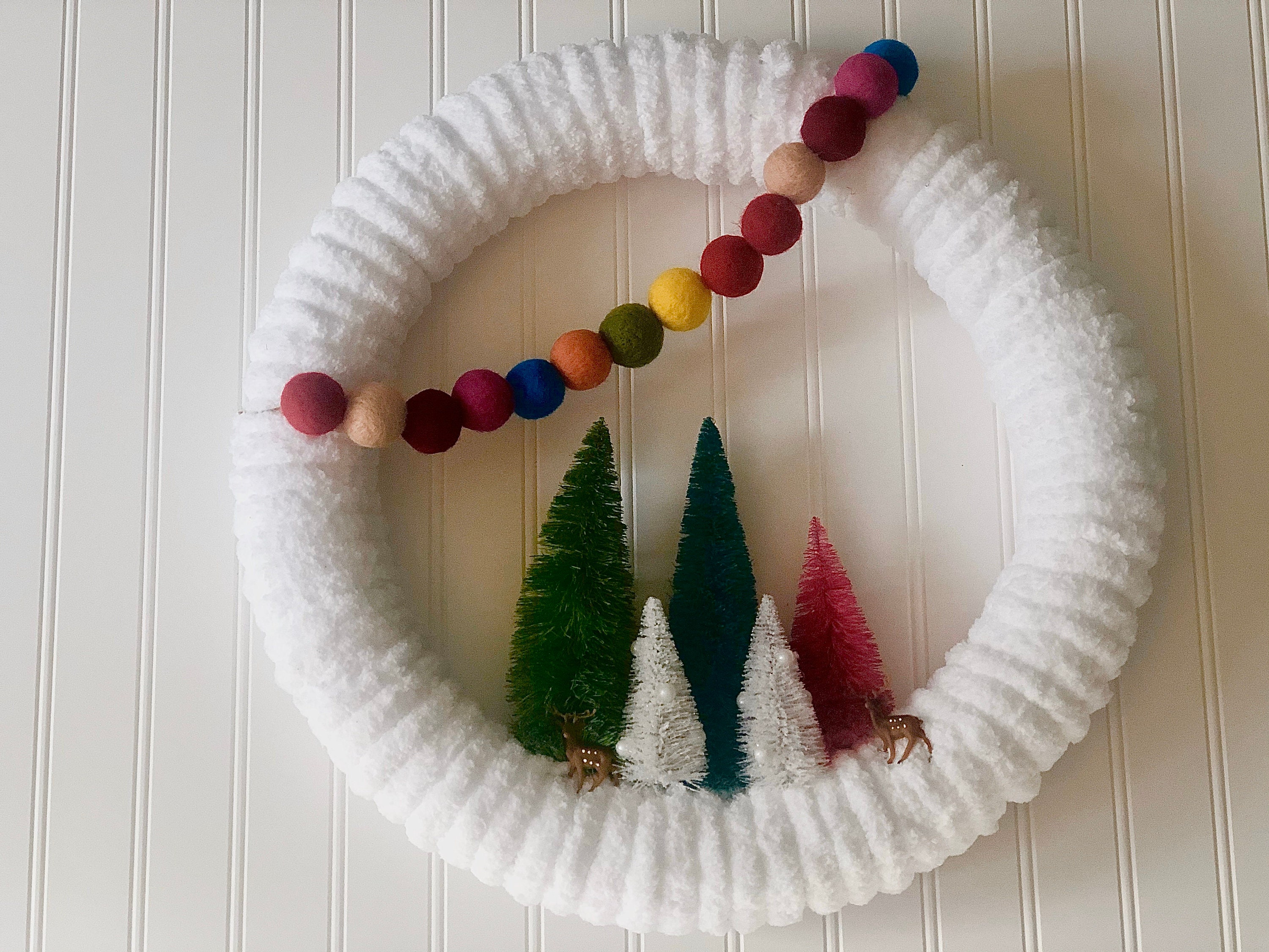 Bottle brush tree wreath modern decor Christmas wreath Etsy