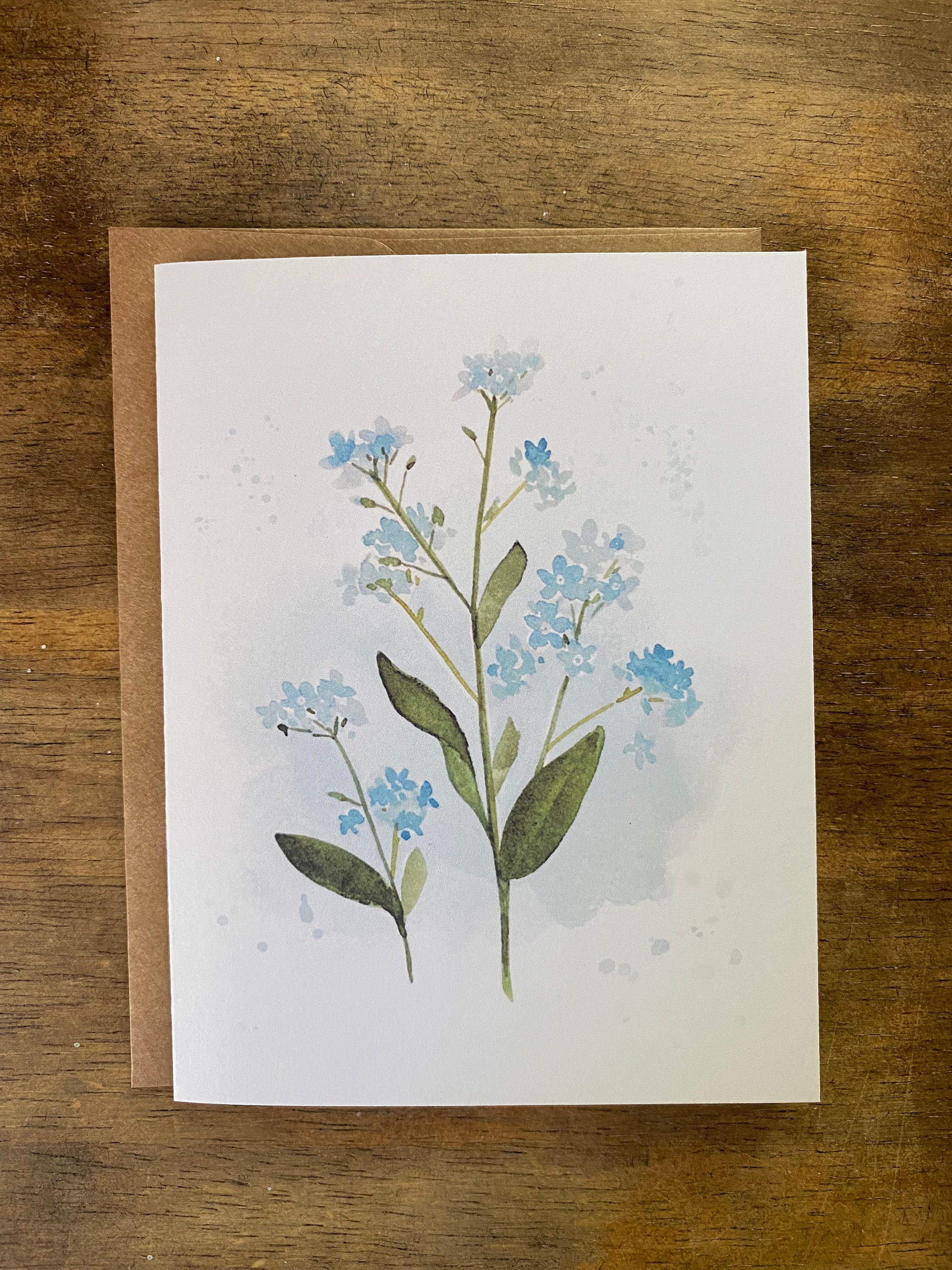 Floral Watercolor Notecards - Set of 4 Blank Cards: Forget-me-not - Etsy