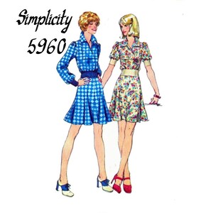 Sewing Pattern Simplicity 5960 Boho Or Hippie Style 1970s Misses&#39; Short Two Piece Dress