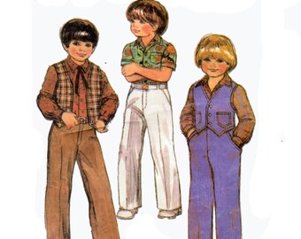 McCall's 7297 Vintage Sewing Pattern 1980's  Toddler's  Vest, Shirt And Pants Size 2