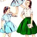 Vintage 1950s Sewing Pattern Advance 8687 Girls Blouse And Full Circle Skirt Size 12
