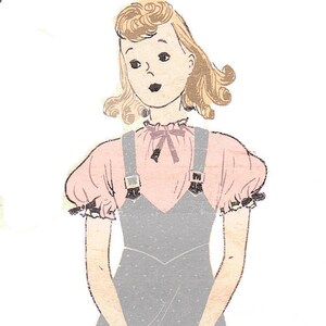 Sewing Pattern Vintage 1940s Girls Size 8 Mail Order 9896 Jumper With Flattering Fitted Bodice Mail Order Pattern 9896