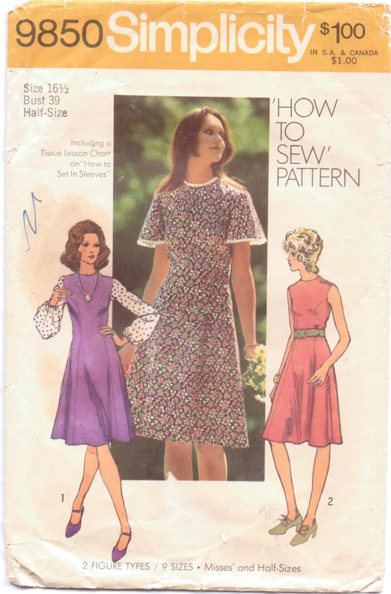 Simplicity 8884 Misses/' Princess Dress w Variations Size 14 *Rare Sewing Pattern