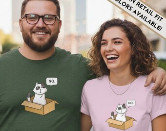 Funny Antisocial Cat "NO." Humorous Unisex Jersey Tee Shirt