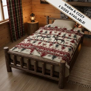 Moose Throw Blanket: Rustic Cabin Decor, Scandinavian Style