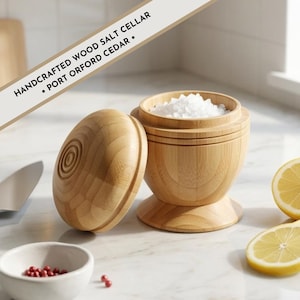 Pot à sel en cèdre de Port Orford : bol à épices de cuisine rustique (n° 486)