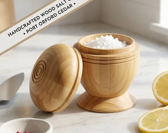 Salero de cedro Port Orford: Bol rústico para especias de cocina (#486)