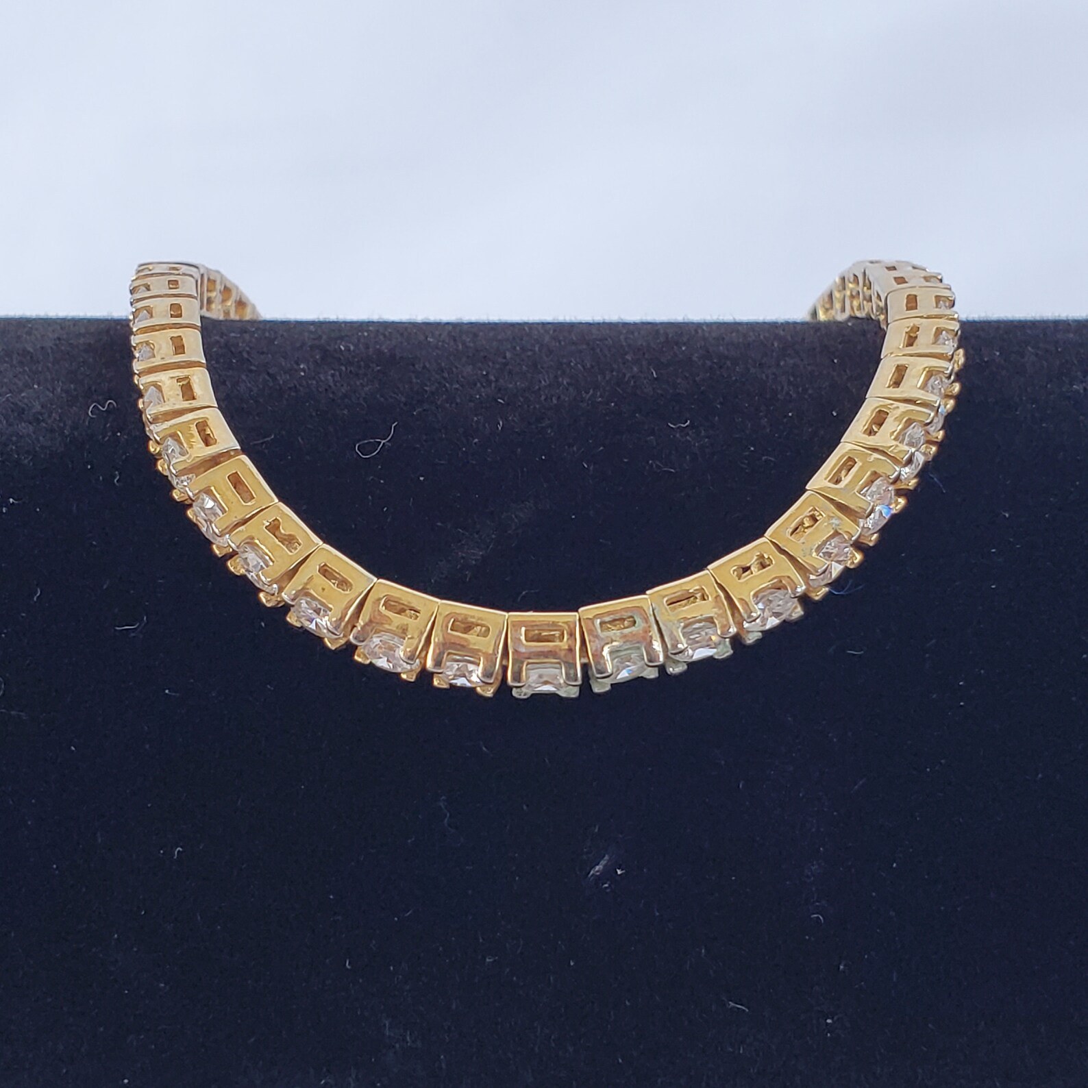 Faux Diamond Bracelet with Gold Band Barrel & Torpedo Clasp Etsy