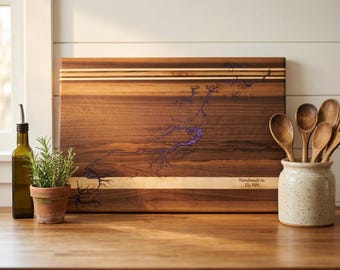 Handcrafted Two-Tone Cutting Serving Board (#196)