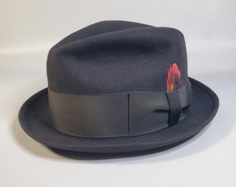 Dobbs Fifth Avenue (NY) Hat Straw Fedora Panama Black Band Size Small Vintage (1980s?) Dobbs of 5th Ave NYC  main image 3