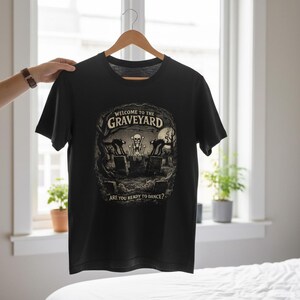 Skeleton Dance Unisex T-Shirt Double-Sided Graveyard Silly Symphonies (D1) image 8