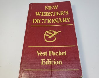 Vintage 1977 New Webster's Dictionary Vest Pocket Edition Englisches Taschenbuch Bildungsheft Studentenreise Besucher Sammler Geschenk