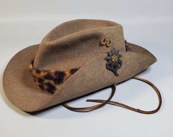 Slouch Band Light Brown Australian Slouch Hat Band Leather Chin Strap Animal ...