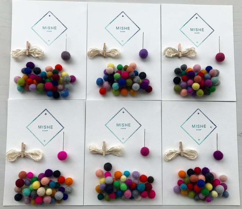 Mini Felt Garland Kit Wood Bead and Felt Garland Kit DIY Kit Etsy